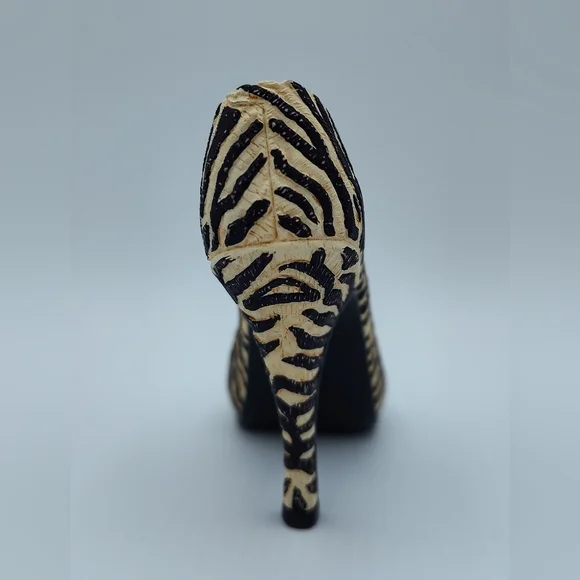 Just the Right Shoe Zebra Print High Heel Miniature Shoe Collectible